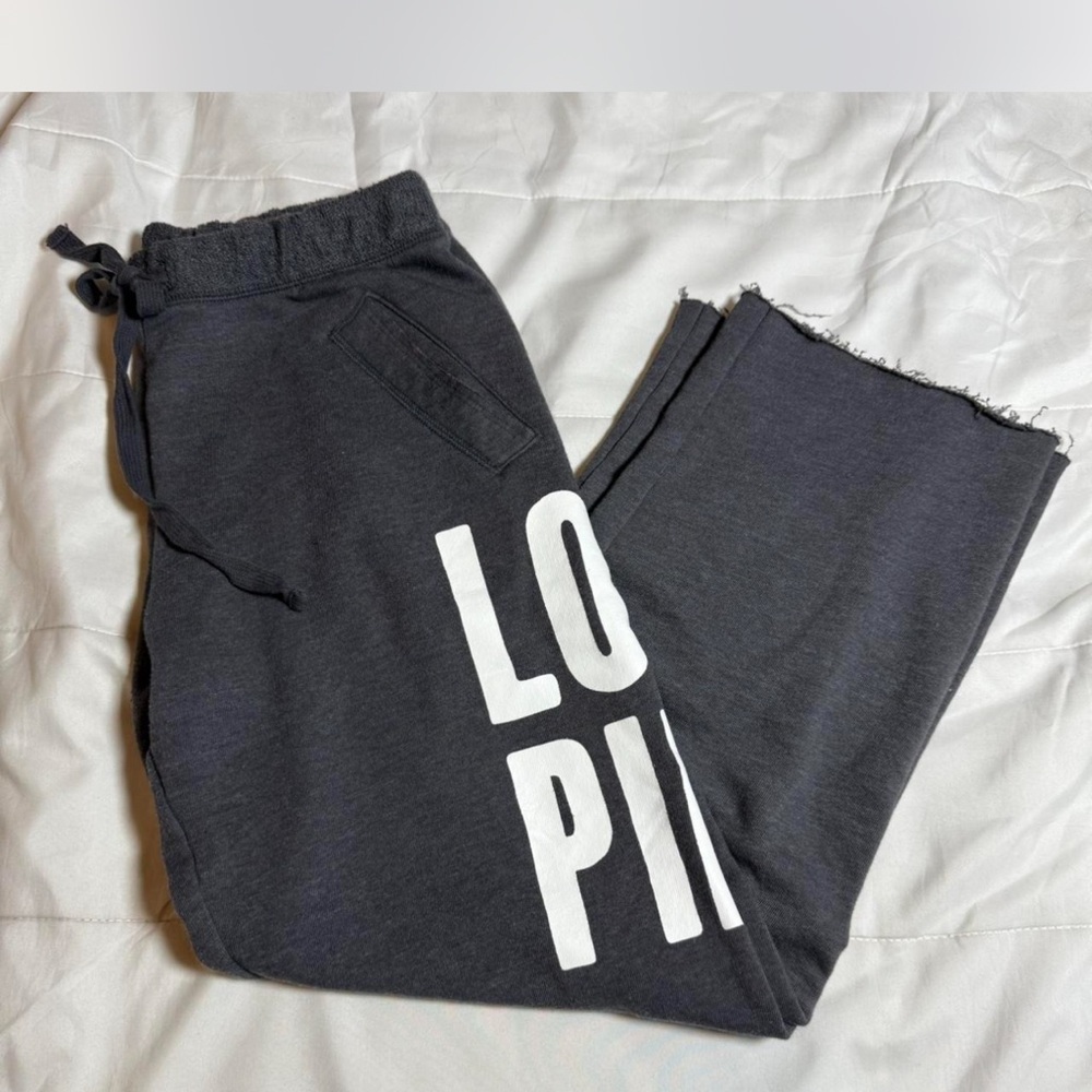 Dark Gray Joggers with White Lettering